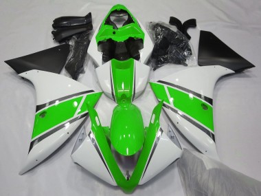 2012-2014 Yamaha YZF 1000 R1 Motorcycle Fairings - White Green Matte Black Australia for Sale