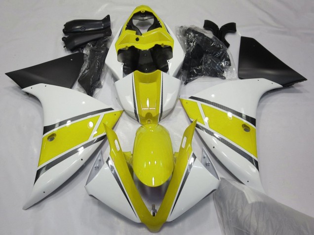2012-2014 Yamaha YZF 1000 R1 Motorcycle Fairings - White Yellow Matte Black Australia for Sale