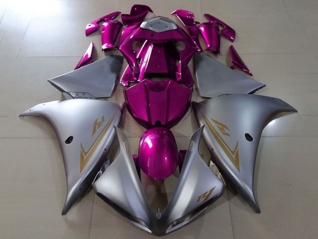 2012-2014 Yamaha YZF 1000 R1 Motorcycle Fairings - Matte Silver Pink Australia for Sale