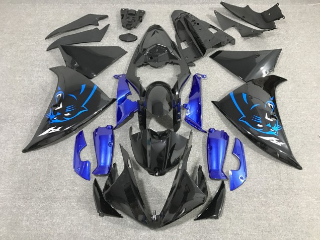 2012-2014 Yamaha YZF 1000 R1 Motorcycle Fairings - Glossy Black Blue Panther Australia for Sale