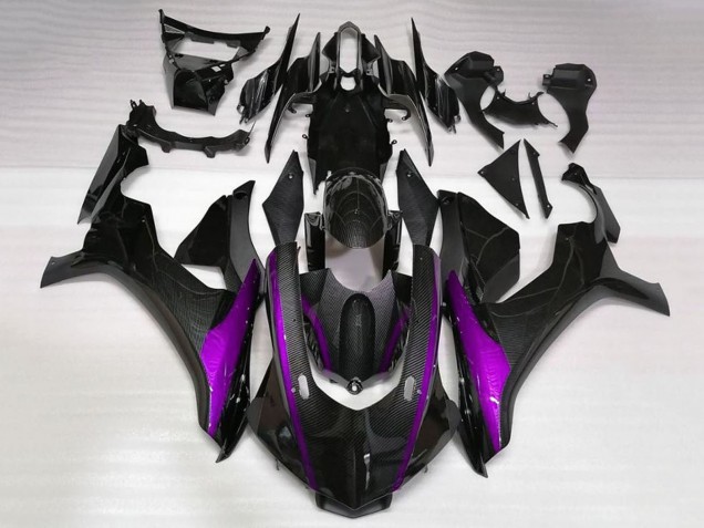 2020-2025 Yamaha YZF 1000 R1 Motorcycle Fairings - Faux Carbon Fiber Purple Stripe Australia for Sale