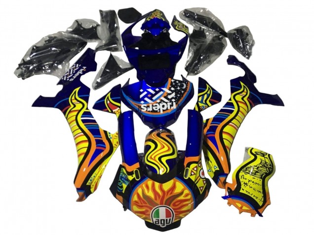 2020-2025 Yamaha YZF 1000 R1 Motorcycle Fairings - Blue Yellow Orange Tribal Sun Australia for Sale