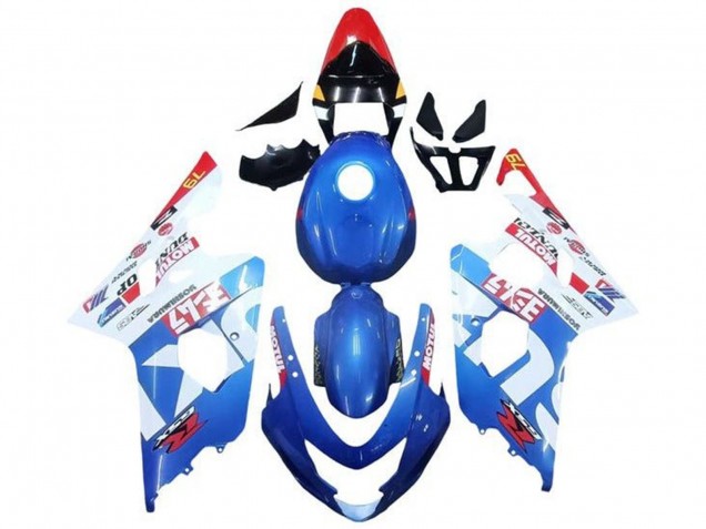 2004-2005 Suzuki GSXR 600 / GSXR 750 Motorcycle Fairings - Blue White Red Motul Australia for Sale