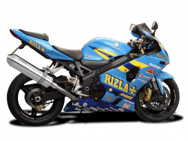 2004-2005 Suzuki GSXR 600 / GSXR 750 Motorcycle Fairings - Light Blue Yellow Rizla Motul Australia for Sale