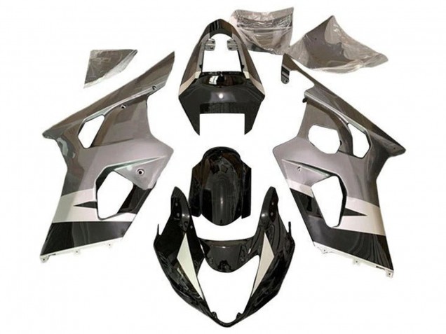 2004-2005 Suzuki GSXR 600 / GSXR 750 Motorcycle Fairings - Silver Glossy Black Australia for Sale