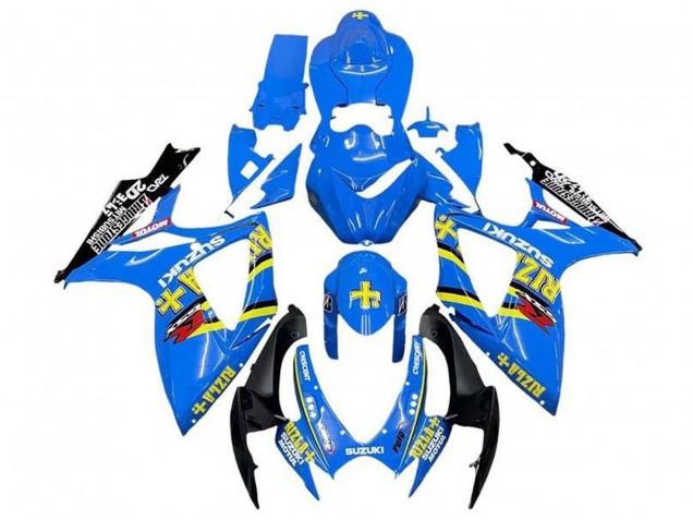 2006-2007 Suzuki GSXR 600 / GSXR 750 Motorcycle Fairings - Blue Yellow Black Rizla Australia for Sale
