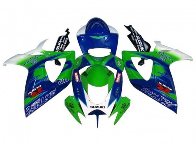 2006-2007 Suzuki GSXR 600 / GSXR 750 Motorcycle Fairings - White Blue Green Alstare Australia for Sale