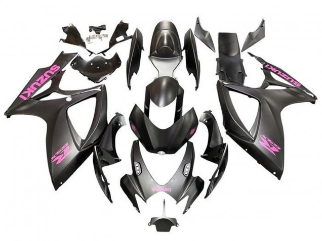 2006-2007 Suzuki GSXR 600 / GSXR 750 Motorcycle Fairings - Matte Black Pink Australia for Sale