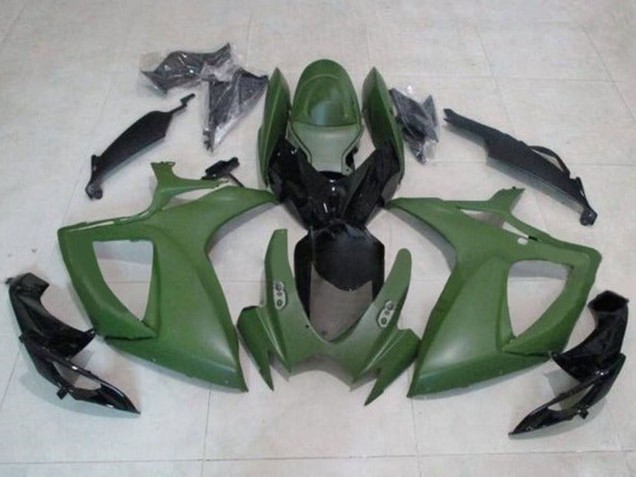 2006-2007 Suzuki GSXR 600 / GSXR 750 Motorcycle Fairings - Army Green Glossy Black Australia for Sale