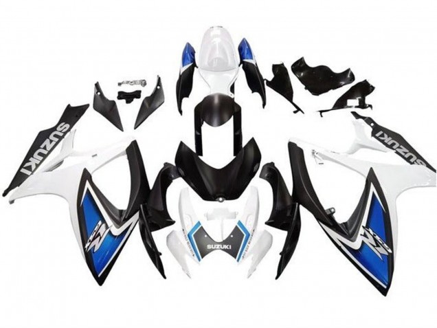 2006-2007 Suzuki GSXR 600 / GSXR 750 Motorcycle Fairings - White Blue Matte Black Australia for Sale