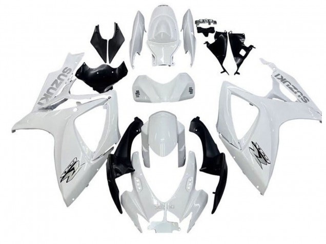 2006-2007 Suzuki GSXR 600 / GSXR 750 Motorcycle Fairings - White Black Australia for Sale