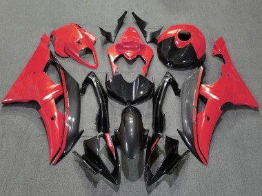 2008-2016 Yamaha YZF R6 Motorcycle Fairings - Red Black Carbon Fiber Style Australia for Sale