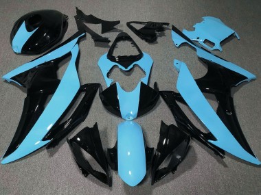 2008-2016 Yamaha YZF R6 Motorcycle Fairings - Light Blue Glossy Black Australia for Sale