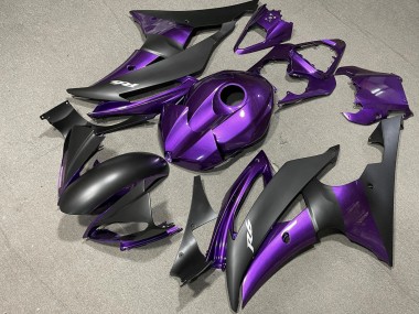 2008-2016 Yamaha YZF R6 Motorcycle Fairing - Purple Matte Black Australia for Sale