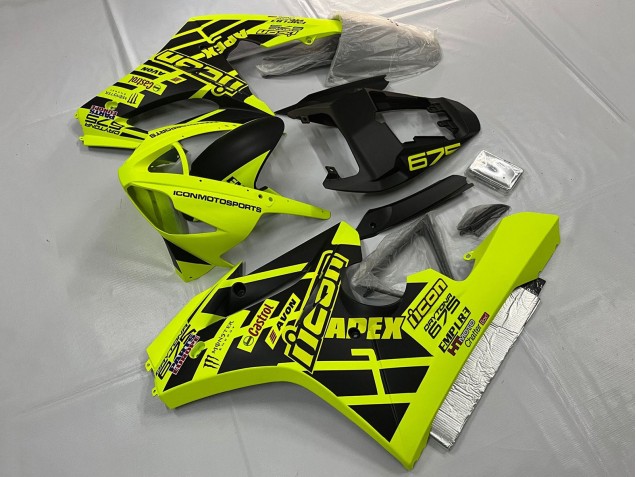 2006-2008 Triumph Daytona 675 Triple Motorcycle Fairings - Yellow Matte Black Australia for Sale