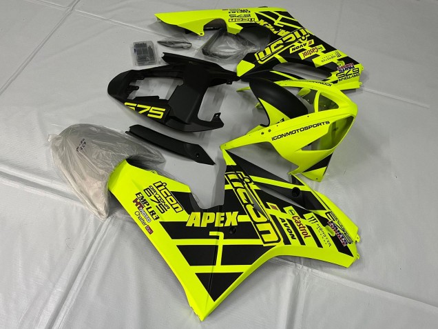 2006-2008 Triumph Daytona 675 Triple Motorcycle Fairings - Yellow Matte Black Australia for Sale