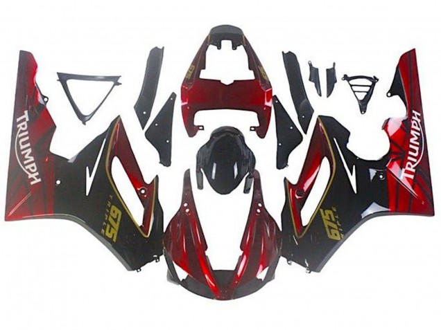 2009-2012 Triumph Daytona 675 Triple Motorcycle Fairings - Red Glossy Black Australia for Sale