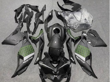 2019-2025 Kawasaki ZX4R ZX-4RR Motorcycle Fairings - Faux Carbon Fiber Green Grey Australia for Sale
