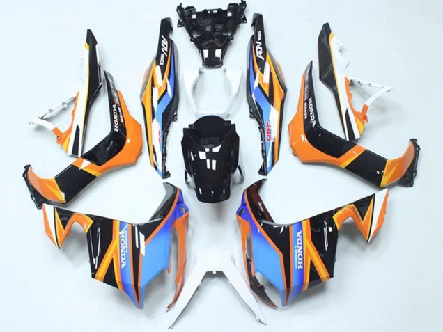 2018-2021 Honda ADV150 Motorcycle Fairings - Blue Orange Glossy Black Australia for Sale