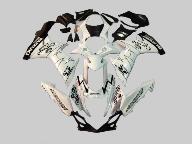 2011-2024 Suzuki GSXR 600/750 Motorcycle Fairings - White Black Alstare Corona Extra Motul Australia for Sale