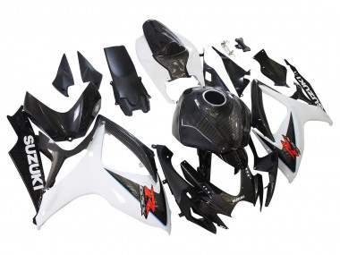 2006-2007 Suzuki GSXR 600/750 Motorcycle Fairings - Black White Carbon Fiber Style Australia for Sale