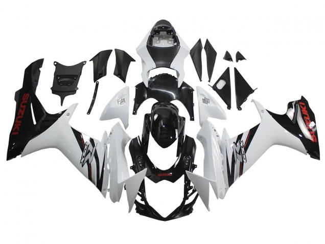 2011-2024 Suzuki GSXR 600/750 Motorcycle Fairings - White Glossy Black Australia for Sale