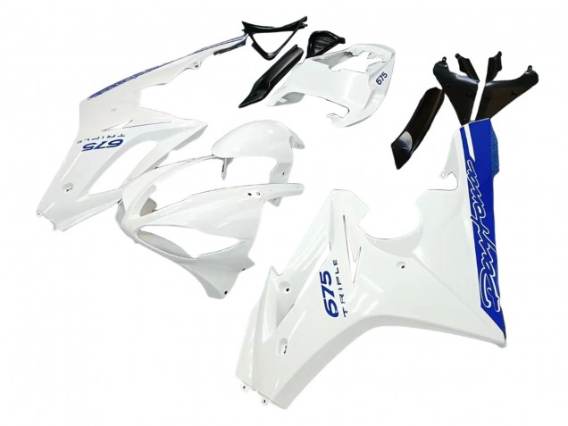 2006-2008 Triumph Daytona 675 Motorcycle Fairings - White Blue Australia for Sale