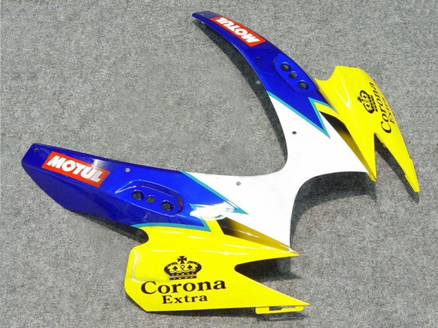 2006-2007 Suzuki GSXR 600/750 Motorcycle Fairings - White Blue Yellow Corona Alstare Australia for Sale