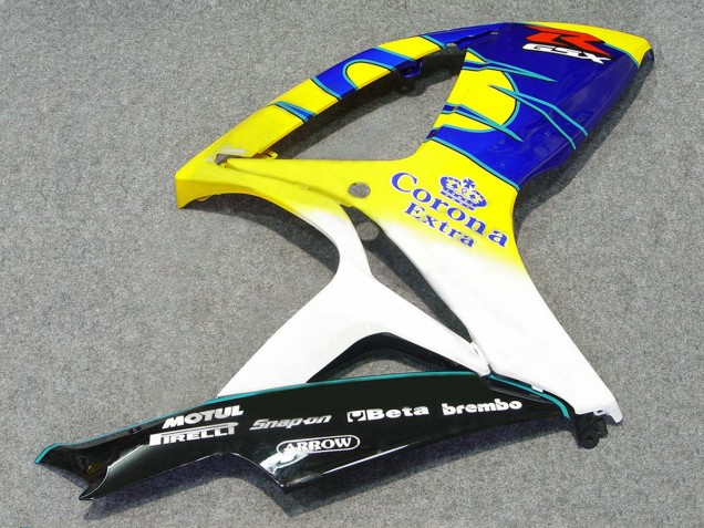 2006-2007 Suzuki GSXR 600/750 Motorcycle Fairings - White Blue Yellow Corona Alstare Australia for Sale
