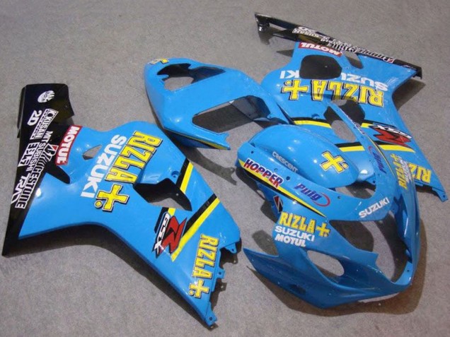 2004-2005 Suzuki GSXR 750 Motorcycle Fairings - Blue Gold Black Motul Rizla Australia for Sale