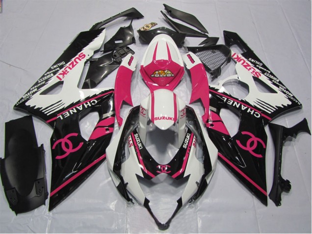 2005-2006 Suzuki GSXR 1000 Motorcycle Fairings - White Pink Black Chanel Australia for Sale
