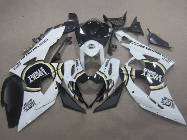 2005-2006 Suzuki GSXR 1000 Motorcycle Fairings - White Black Lucky Strike Motul Australia for Sale