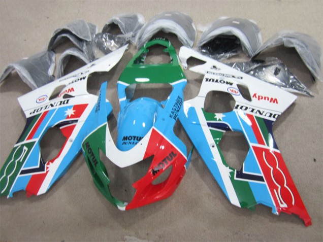 2001-2003 Suzuki GSXR 600 Motorcycle Fairings - White Blue Green Red Motul Australia for Sale
