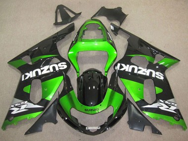 2001-2003 Suzuki GSXR 600 Motorcycle Fairings - Green Glossy Black White Australia for Sale
