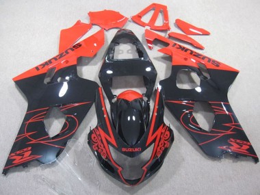2004-2005 Suzuki GSXR 600 Motorcycle Fairings - Glossy Black Red Australia for Sale