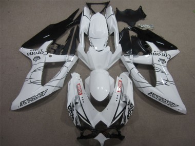 2008-2010 Suzuki GSXR 600 Motorcycle Fairings - White Black Corona Extra Motul Australia for Sale