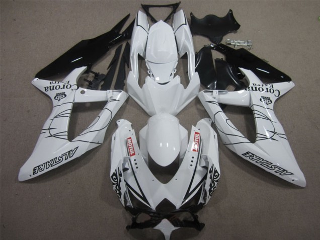 2008-2010 Suzuki GSXR 600 Motorcycle Fairings - White Black Corona Extra Motul Australia for Sale