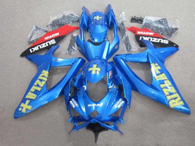 2008-2010 Suzuki GSXR 600 Motorcycle Fairings - Blue Yellow Red Black Rizla Motul Australia for Sale