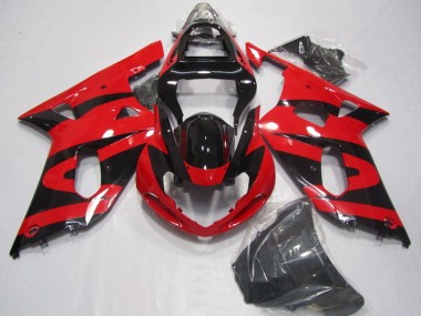 2001-2003 Suzuki GSXR 750 Motorcycle Fairings - Red Glossy Black Australia for Sale