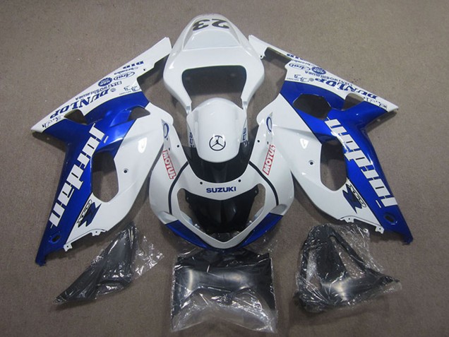 2001-2003 Suzuki GSXR 750 Motorcycle Fairings - White Blue Motul Jordan Australia for Sale