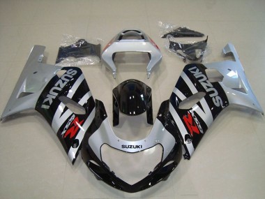 2001-2003 Suzuki GSXR 750 Motorcycle Fairings - Silver Glossy Black Australia for Sale