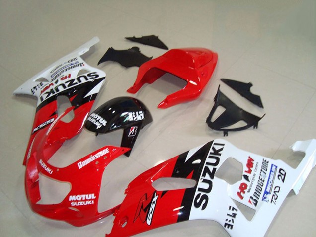 2001-2003 Suzuki GSXR 750 Motorcycle Fairings - Red White Glossy Black Motul Australia for Sale