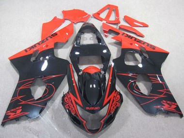 2004-2005 Suzuki GSXR 750 Motorcycle Fairings - Red Glossy Black Australia for Sale