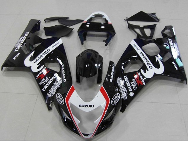2004-2005 Suzuki GSXR 750 Motorcycle Fairings - Glossy Black White Red Beacon Australia for Sale