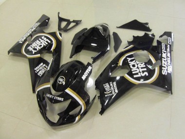 2004-2005 Suzuki GSXR 750 Motorcycle Fairings - Glossy Black White Lucky Strike Motul Australia for Sale