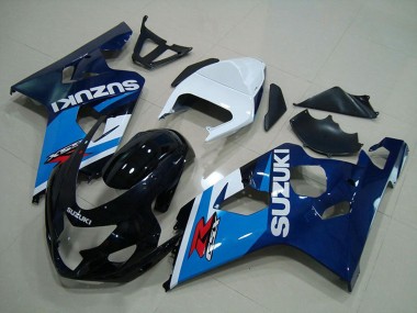 2004-2005 Suzuki GSXR 750 Motorcycle Fairings - White Blue Glossy Black Australia for Sale