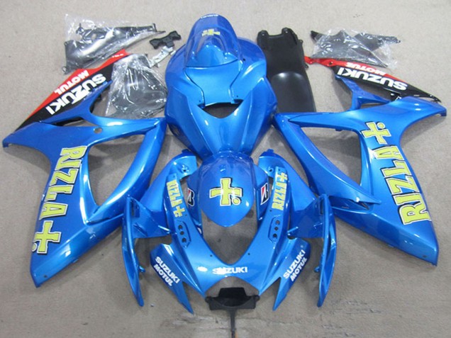 2006-2007 Suzuki GSXR 750 Motorcycle Fairings - Blue Red Black Gold Rizla Australia for Sale