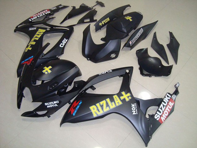 2006-2007 Suzuki GSXR 750 Motorcycle Fairings - Matte Black Yellow Rizla Motul Australia for Sale