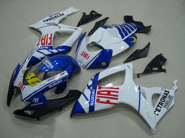 2006-2007 Suzuki GSXR 750 Motorcycle Fairings - White Blue Red Fiat 46 Australia for Sale