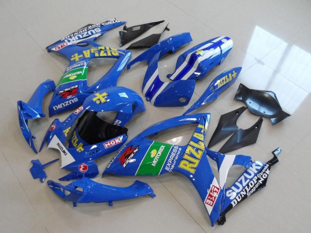 2006-2007 Suzuki GSXR 750 Motorcycle Fairings - Blue White Green Black Gold Rizla Australia for Sale